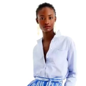 J. Crew lined striped skirt with buttons with plaid belt, sz 6